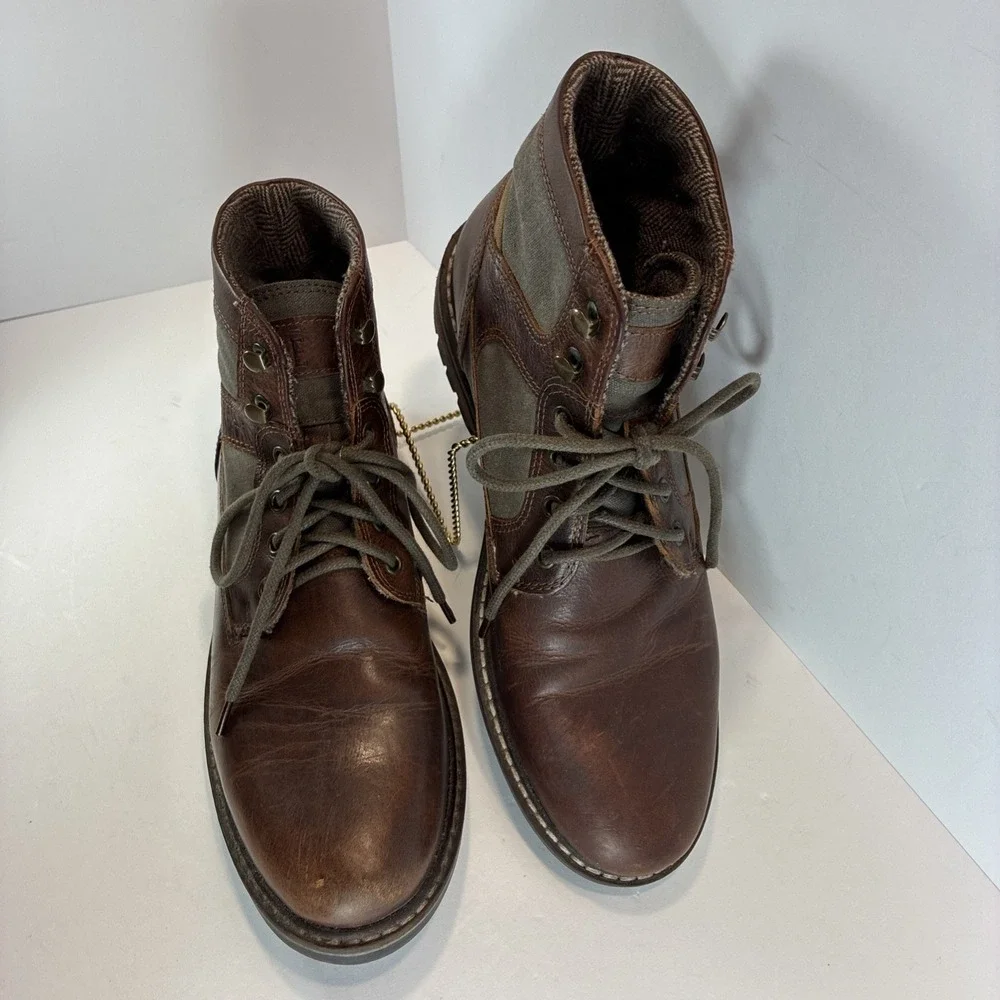Men's 9.5 Boots Crevo Chestnut Brown Leather Boots Reginald 200 GUC Shearling